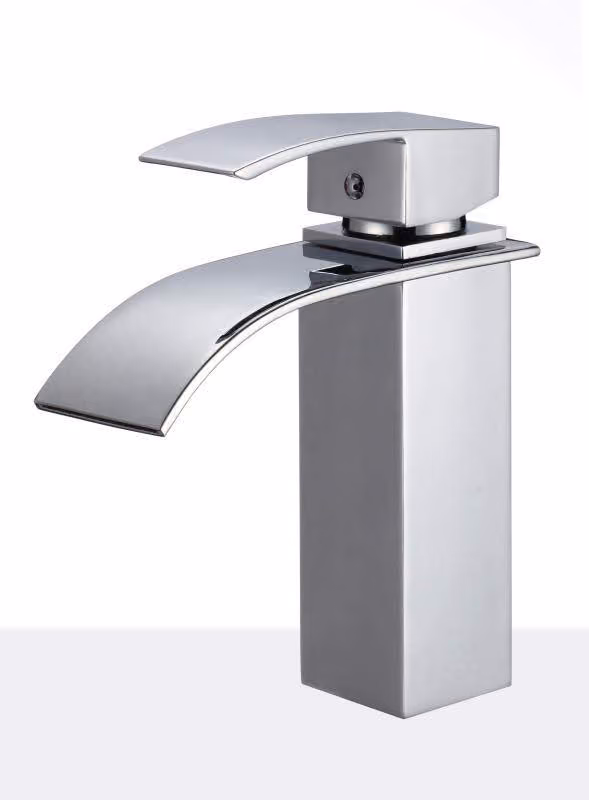 Square waterfall basin faucet