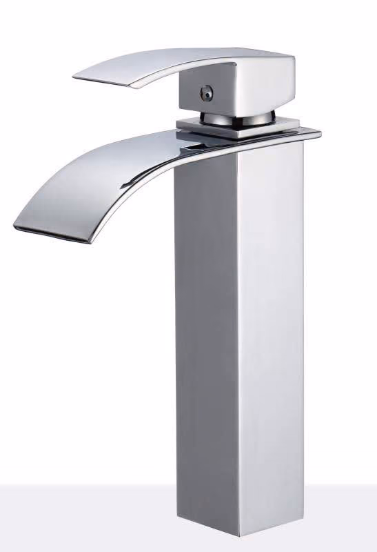 Waterfall vessel faucet