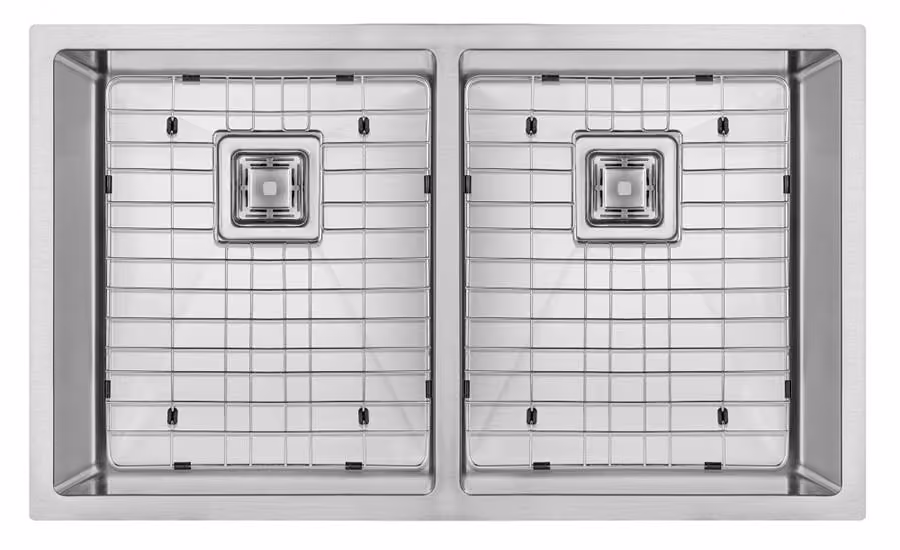 Stainless bottom grid, square drain sink